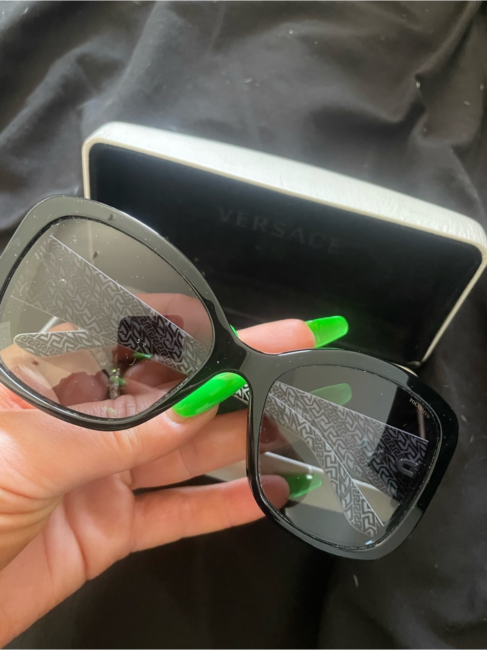 VERSACE White and Gold Eyewear Case
